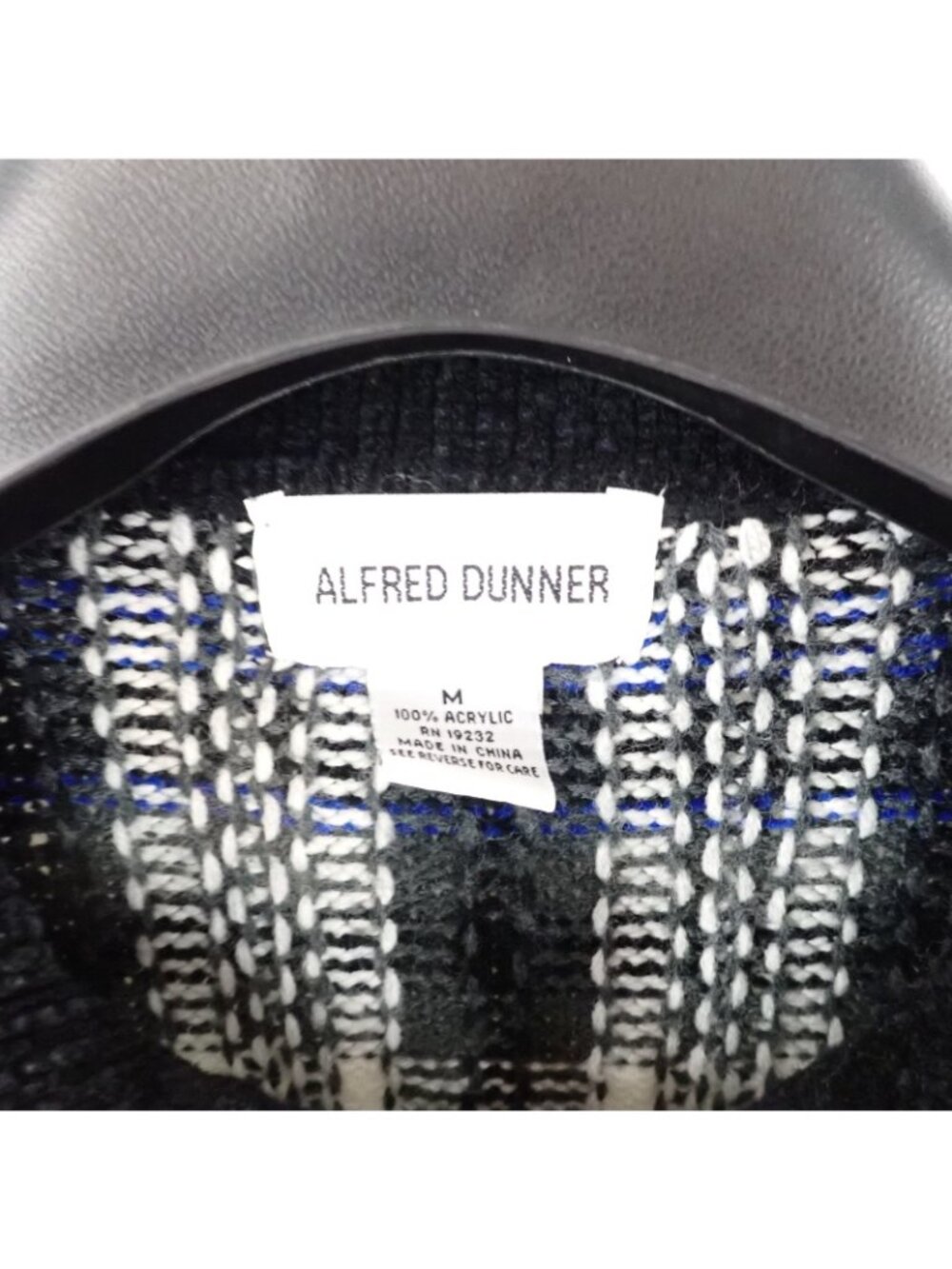 Alfred Dunner Womens Plaid Zip Front Sweater Jacket Blue Size Medium - Picture 2 of 3